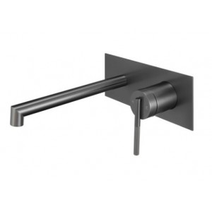 Caddence Series Brushed Gun Metal Grey Wall Mixer with Spout